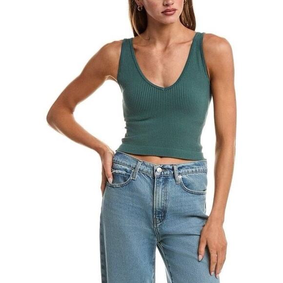 Free People Tops - Free People Solid Rib Brami in Forest Pool Size M/L